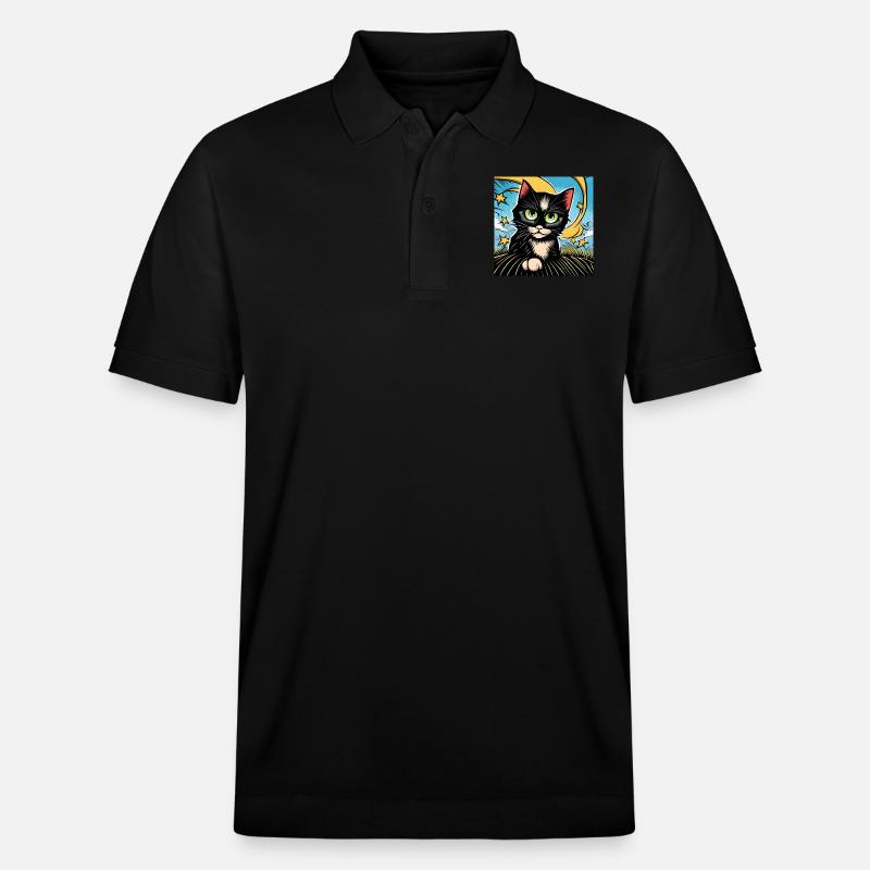 Chat noir mignon - Polo PREPSTER bio Stanley/Stella Unisexe - noir