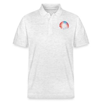 Natur-Schallplatte - Stanley/Stella Unisex Bio-Poloshirt PREPSTER - Weiß meliert - Vorne - Roxy (174cm) & Andy (188cm)