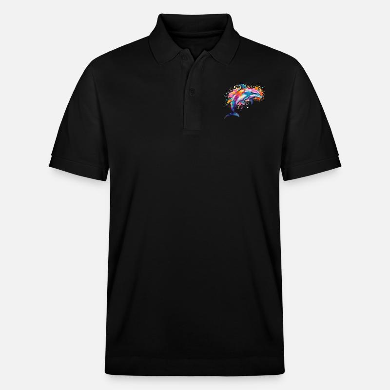 der bunte Delfin - Stanley/Stella Unisex Bio-Poloshirt PREPSTER - Schwarz