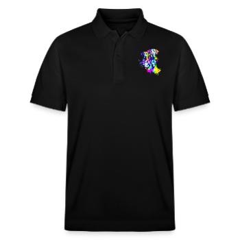 Hunde in den Farben des Regenbogens - Stanley/Stella Unisex Bio-Poloshirt PREPSTER - Schwarz - Vorne - Roxy (174cm) & Andy (188cm)