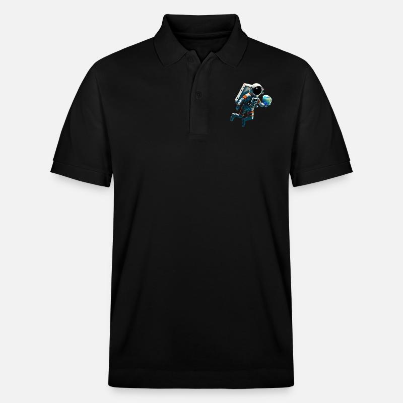 Astronaute avec des planètes - Polo PREPSTER bio Stanley/Stella Unisexe - noir