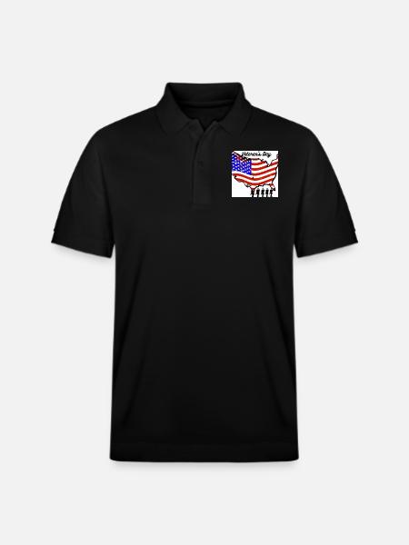 Veterans, veterans, armistice. - Stanley/Stella Unisex Organic Polo Shirt PREPSTER - black