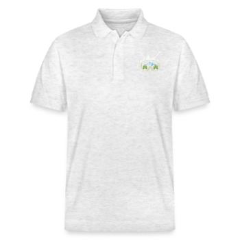 Snowboardbrille - Stanley/Stella Unisex Bio-Poloshirt PREPSTER - Weiß meliert - Vorne - Roxy (174cm) & Andy (188cm)