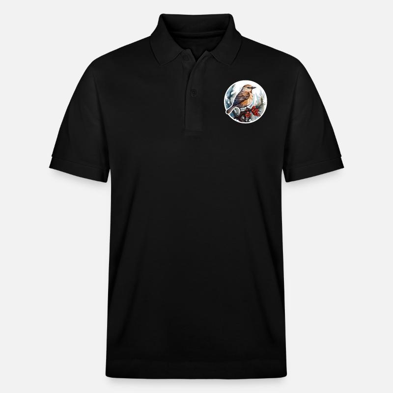 Oiseaux en hiver - Polo PREPSTER bio Stanley/Stella Unisexe - noir