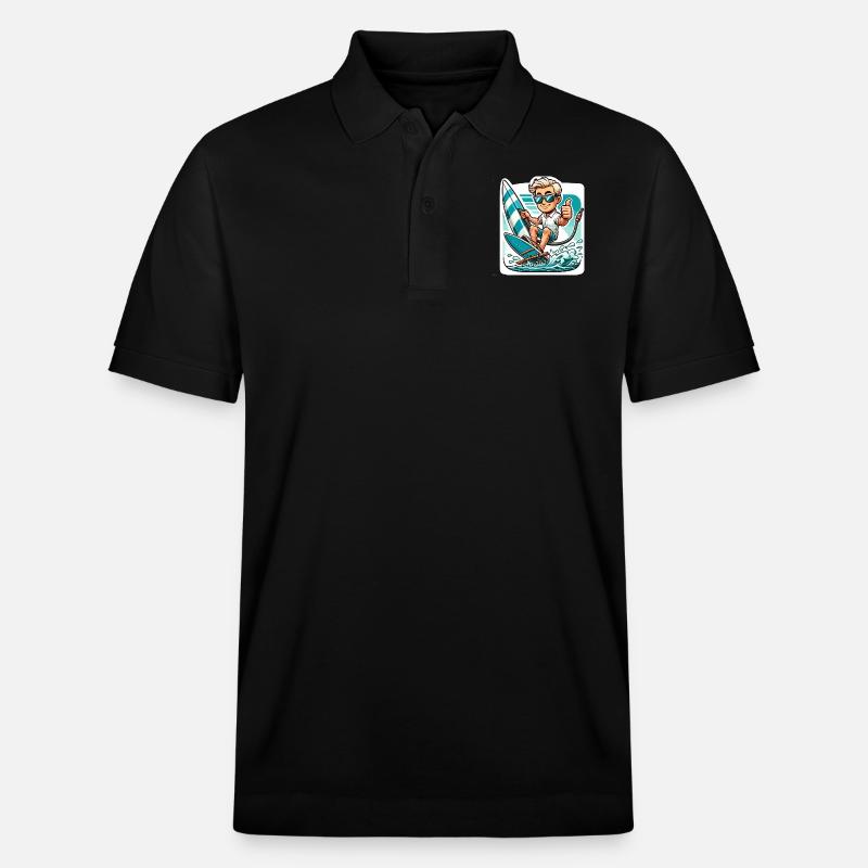 Surfen - Stanley/Stella Unisex Bio-Poloshirt PREPSTER - Schwarz