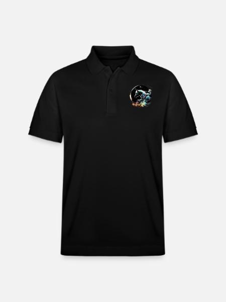Night unicorn - Stanley/Stella Unisex Organic Polo Shirt PREPSTER - black