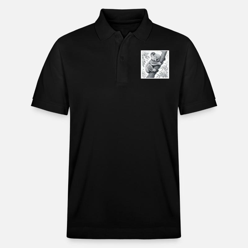 Koala Bär schläft - Stanley/Stella Unisex Bio-Poloshirt PREPSTER - Schwarz