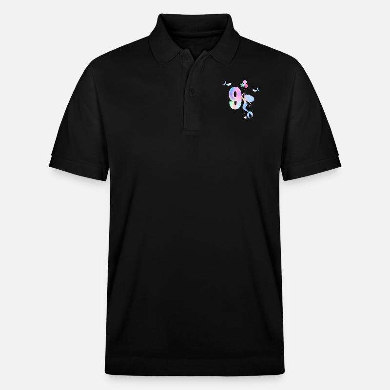 9e anniversaire sirène - Polo PREPSTER bio Stanley/Stella Unisexe - noir