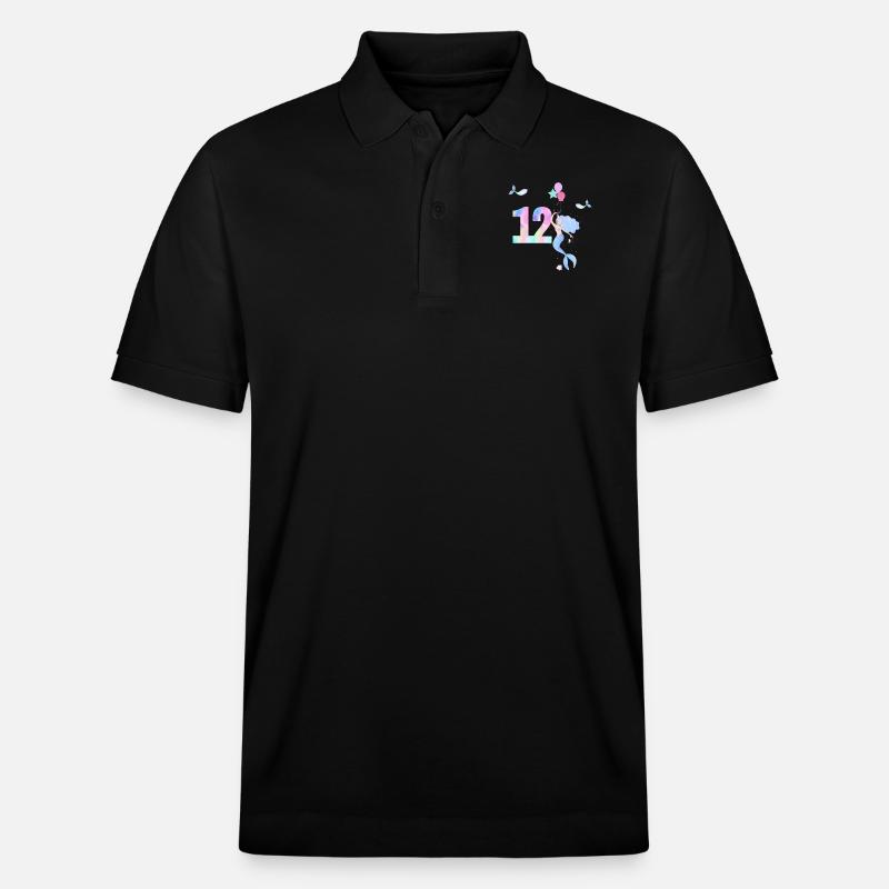 12e anniversaire sirène - Polo PREPSTER bio Stanley/Stella Unisexe - noir