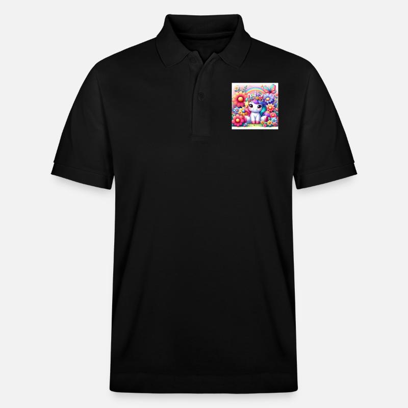 Licorne de dessin animé - Polo PREPSTER bio Stanley/Stella Unisexe - noir