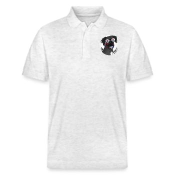 Südkorea - Stanley/Stella Unisex Bio-Poloshirt PREPSTER - Weiß meliert - Vorne - Roxy (174cm) & Andy (188cm)