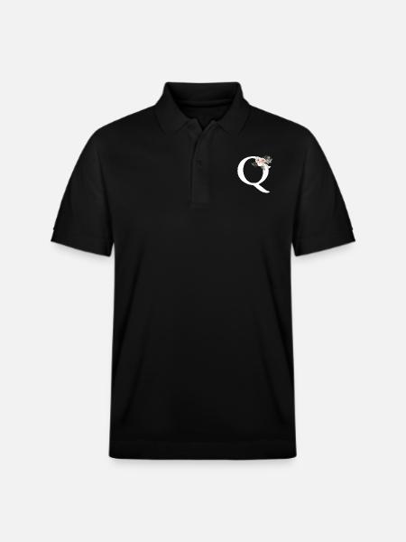 Tropical Floral Letter Q - Stanley/Stella Unisex Organic Polo Shirt PREPSTER - black