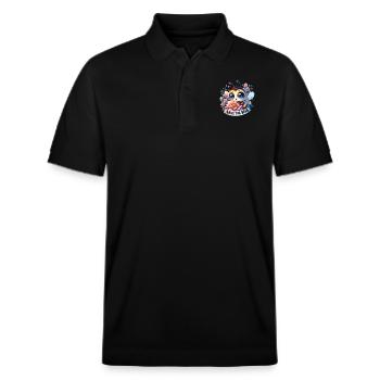 Save The Bees Cute Bee Collecting Pollen Earth Day - Stanley/Stella Unisex Organic Polo Shirt PREPSTER - black - Front - Roxy (174cm) & Andy (188cm)