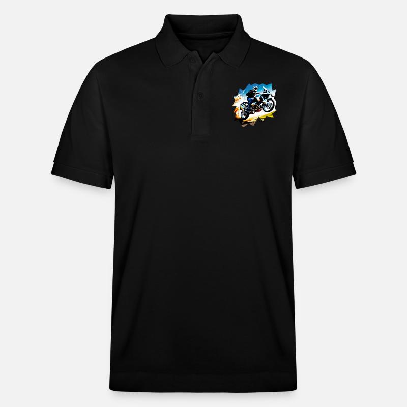 Fliegendes Motorrad - Stanley/Stella Unisex Bio-Poloshirt PREPSTER - Schwarz