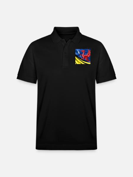 dragon flag spear - Stanley/Stella Unisex Organic Polo Shirt PREPSTER - black