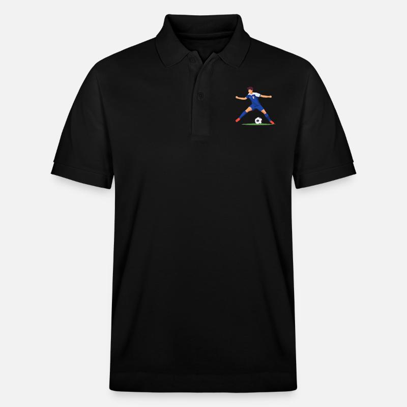 Footballeur avec maillot bleu - Polo PREPSTER bio Stanley/Stella Unisexe - noir