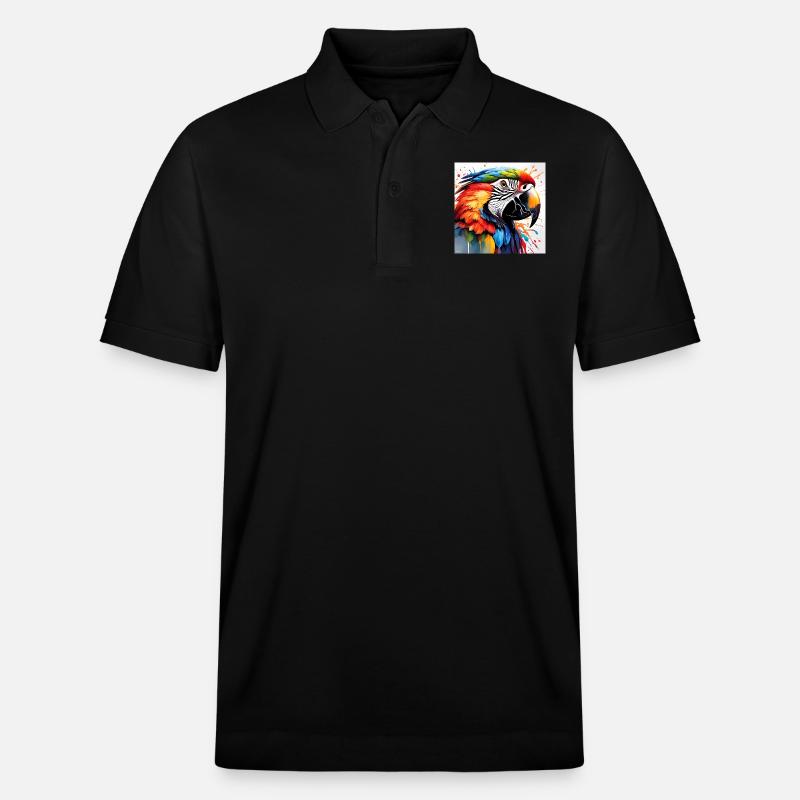 Papagei farbig - Stanley/Stella Unisex Bio-Poloshirt PREPSTER - Schwarz