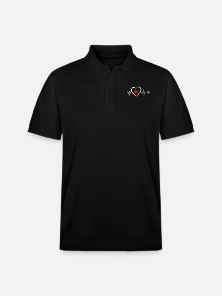heartbeat kisses - Stanley/Stella Unisex Organic Polo Shirt PREPSTER - black