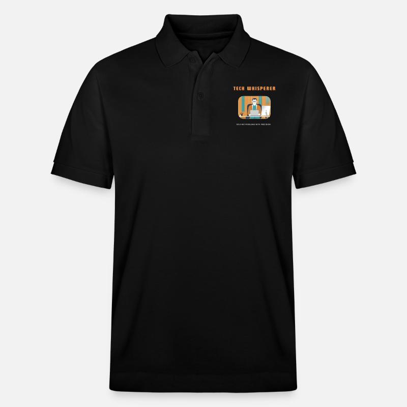 Tech Whisperer Solving Problems - Stanley/Stella Unisex Organic Polo Shirt PREPSTER - black