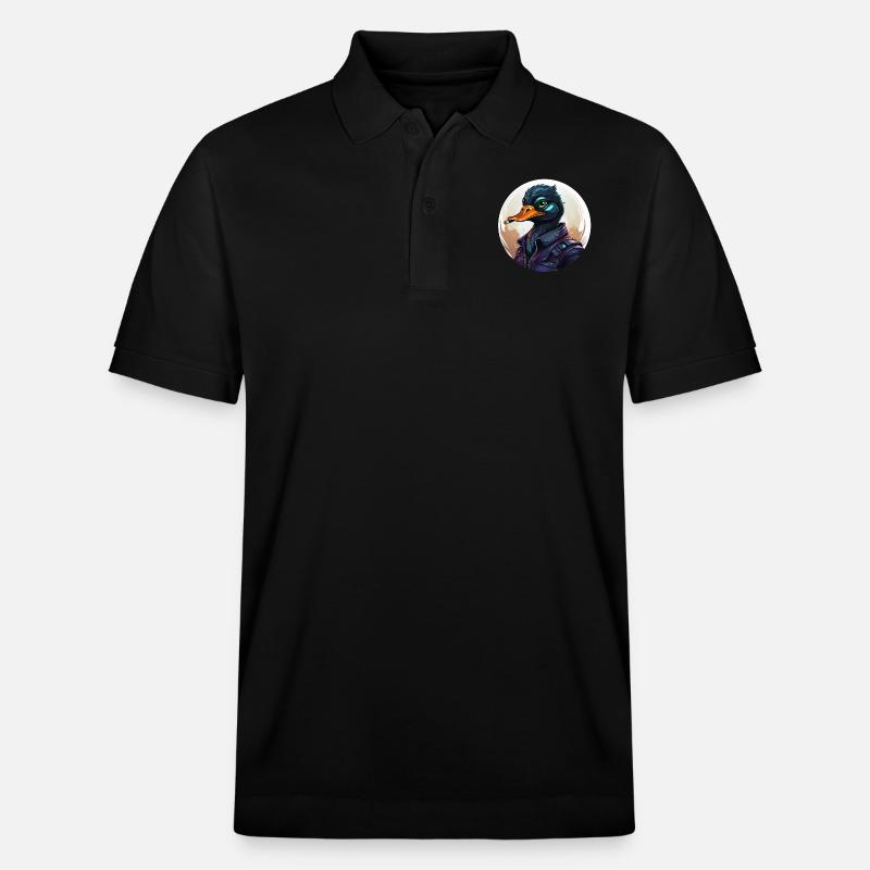 ente mit zigarre - Stanley/Stella Unisex Bio-Poloshirt PREPSTER - Schwarz