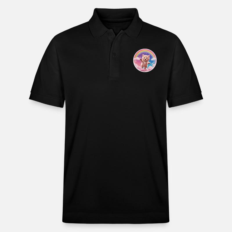 Chaton Rose Arc-en-ciel 1 - Polo PREPSTER bio Stanley/Stella Unisexe - noir