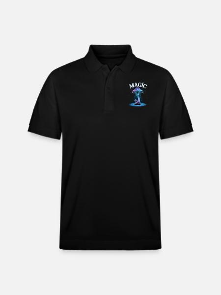 Magic mushroom in starlight - Stanley/Stella Unisex Organic Polo Shirt PREPSTER - black