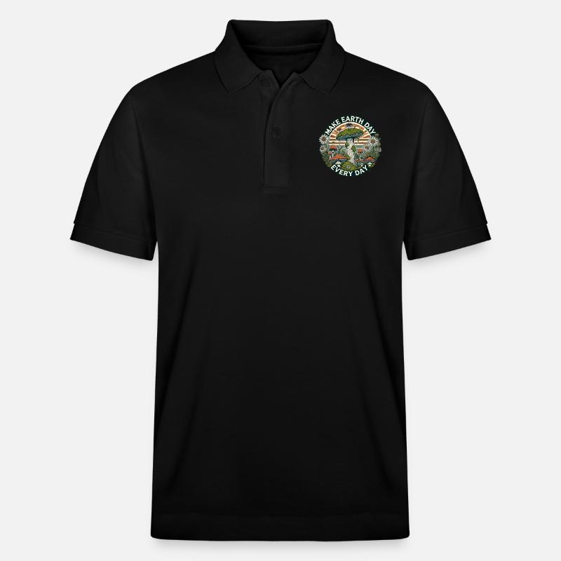 Make Earth Day Every Day - Stanley/Stella Unisex Organic Polo Shirt PREPSTER - black