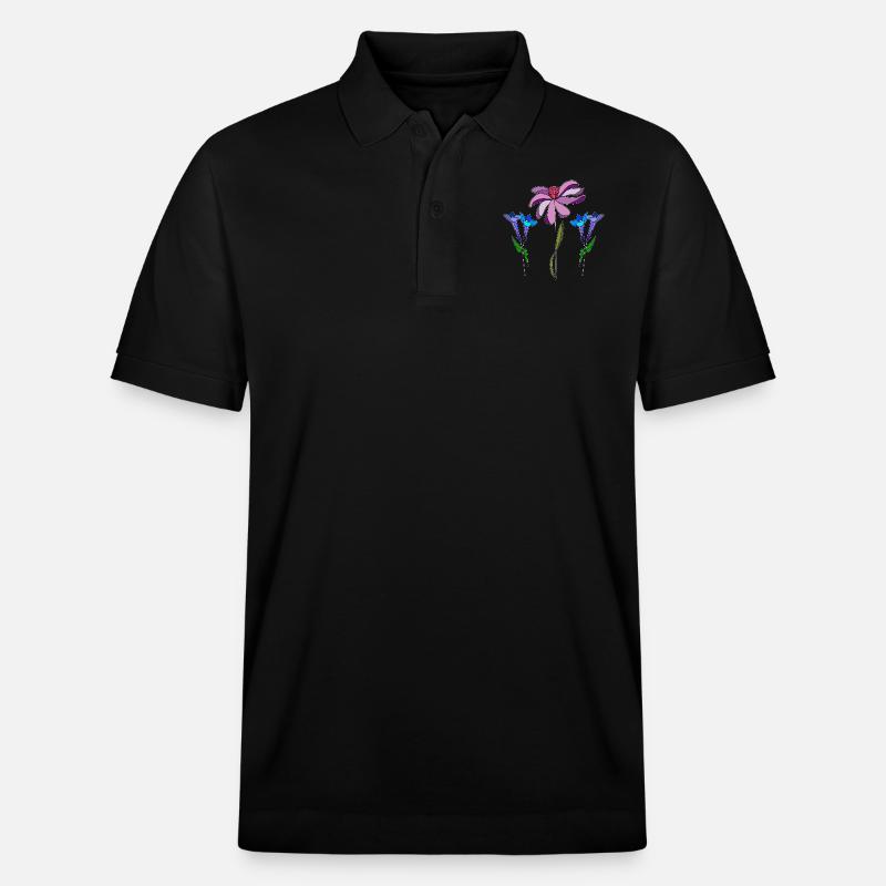 Blumen - Stanley/Stella Unisex Bio-Poloshirt PREPSTER - Schwarz
