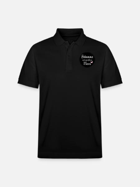Hebamme mit großem Herz - Stanley/Stella Unisex Bio-Poloshirt PREPSTER - Schwarz