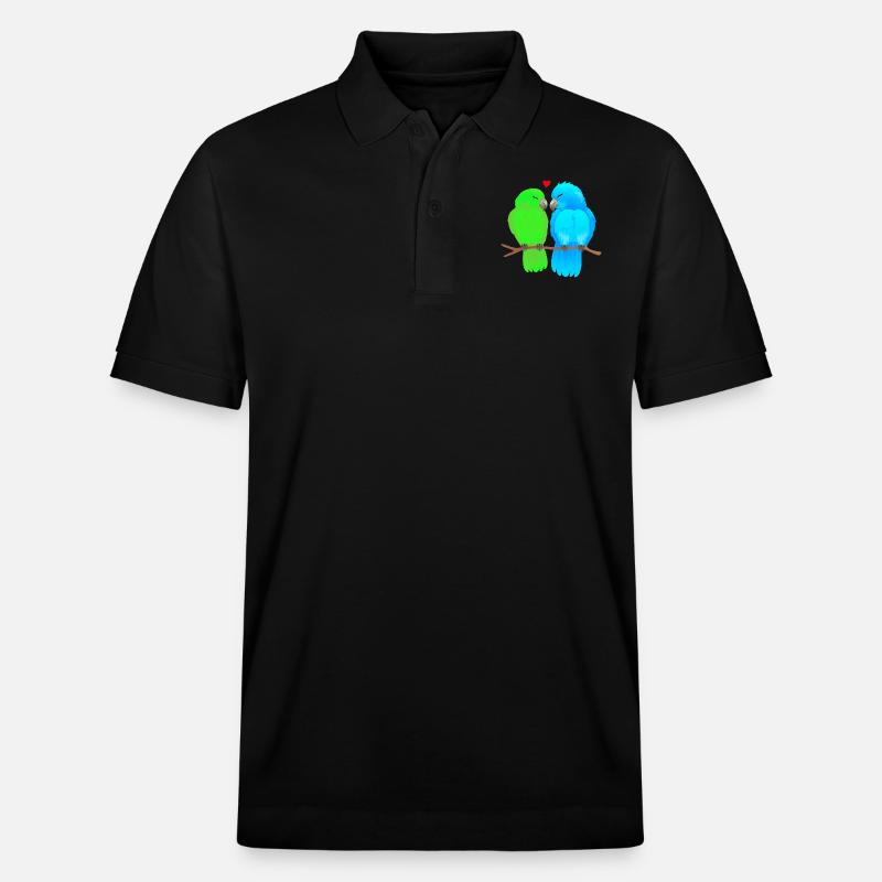 Parrot Love Couple - Polo PREPSTER bio Stanley/Stella Unisexe - noir