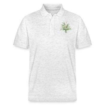 Blumenstrauß vom Maiglöckchen - Stanley/Stella Unisex Bio-Poloshirt PREPSTER - Weiß meliert - Vorne - Roxy (174cm) & Andy (188cm)