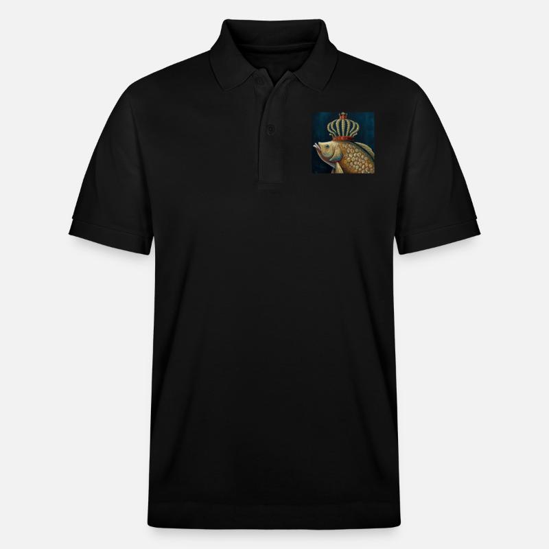 Gekrönter Goldfisch - Stanley/Stella Unisex Bio-Poloshirt PREPSTER - Schwarz