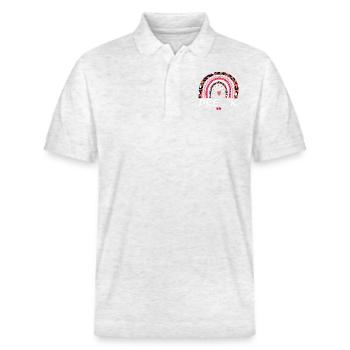 Boho Kindergarten Squad Geschenk - Stanley/Stella Unisex Bio-Poloshirt PREPSTER - Weiß meliert - Vorne - Roxy (174cm) & Andy (188cm)