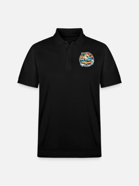 surf plage palmier soleil vacances - Polo PREPSTER bio Stanley/Stella Unisexe - noir