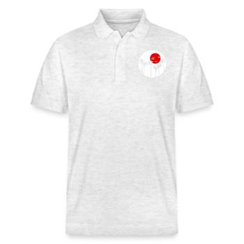 Palmen Sommer Strand Sonne - Stanley/Stella Unisex Bio-Poloshirt PREPSTER - Weiß meliert - Vorne - Roxy (174cm) & Andy (188cm)