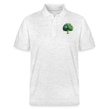Brokkoliröschen - Stanley/Stella Unisex Bio-Poloshirt PREPSTER - Weiß meliert - Vorne - Roxy (174cm) & Andy (188cm)