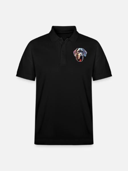 Danish Great Dane psychedelic - Stanley/Stella Unisex Organic Polo Shirt PREPSTER - black