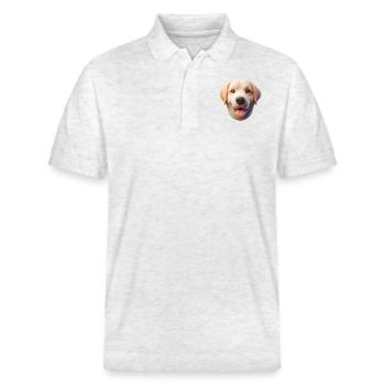 Dog Head 1 - Stanley/Stella Unisex Organic Polo Shirt PREPSTER - heather white - Front - Roxy (174cm) & Andy (188cm)