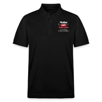 Die Superhelden Mutter - Stanley/Stella Unisex Bio-Poloshirt PREPSTER - Schwarz - Vorne - Roxy (174cm) & Andy (188cm)