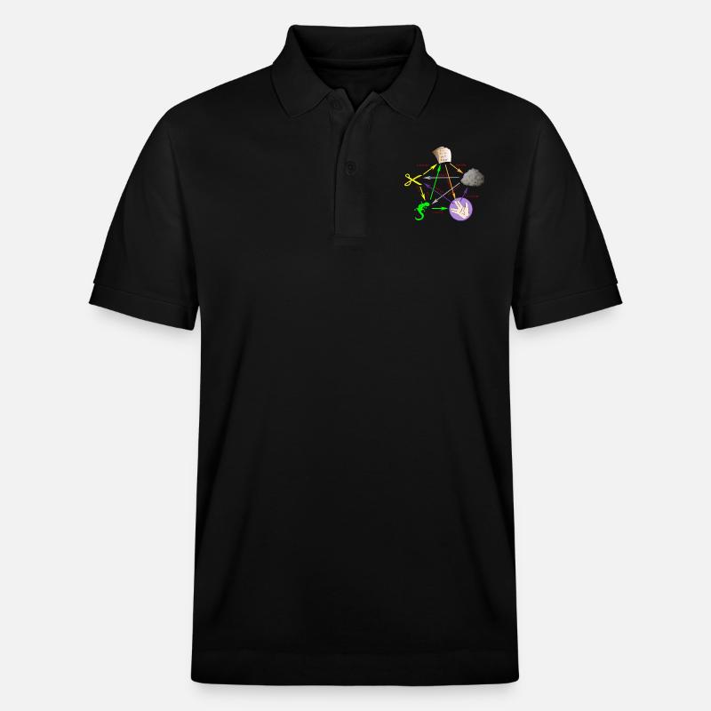 Schere Stein Papier Echse Spock - Stanley/Stella Unisex Bio-Poloshirt PREPSTER - Schwarz