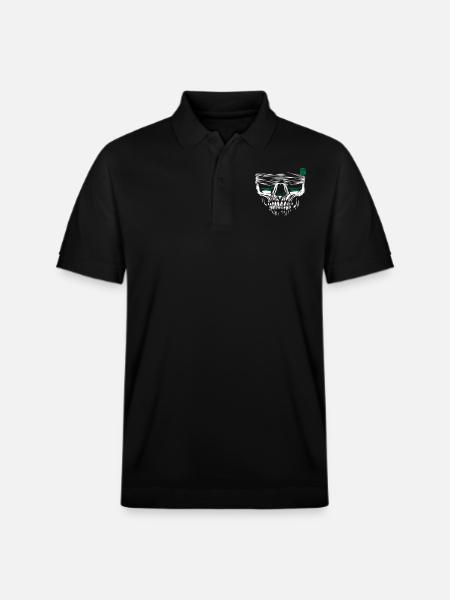 Rough Alliance skull (Black / Red) - Stanley/Stella Unisex Organic Polo Shirt PREPSTER - black