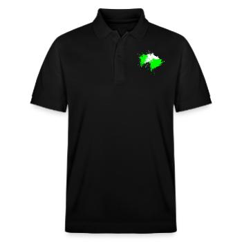 Klecks Fleck Flecke Weiß Hellgrün Vektor Design - Stanley/Stella Unisex Bio-Poloshirt PREPSTER - Schwarz - Vorne - Roxy (174cm) & Andy (188cm)
