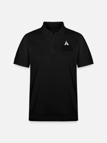 Happy Camper Primitive Tent - Stanley/Stella Unisex Organic Polo Shirt PREPSTER - black
