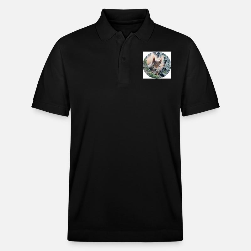 Eichhörnchen, isibat - Stanley/Stella Unisex Bio-Poloshirt PREPSTER - Schwarz