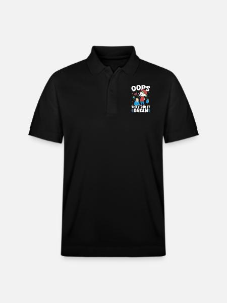 New baby - they did it again brother - Stanley/Stella Unisex Organic Polo Shirt PREPSTER - black