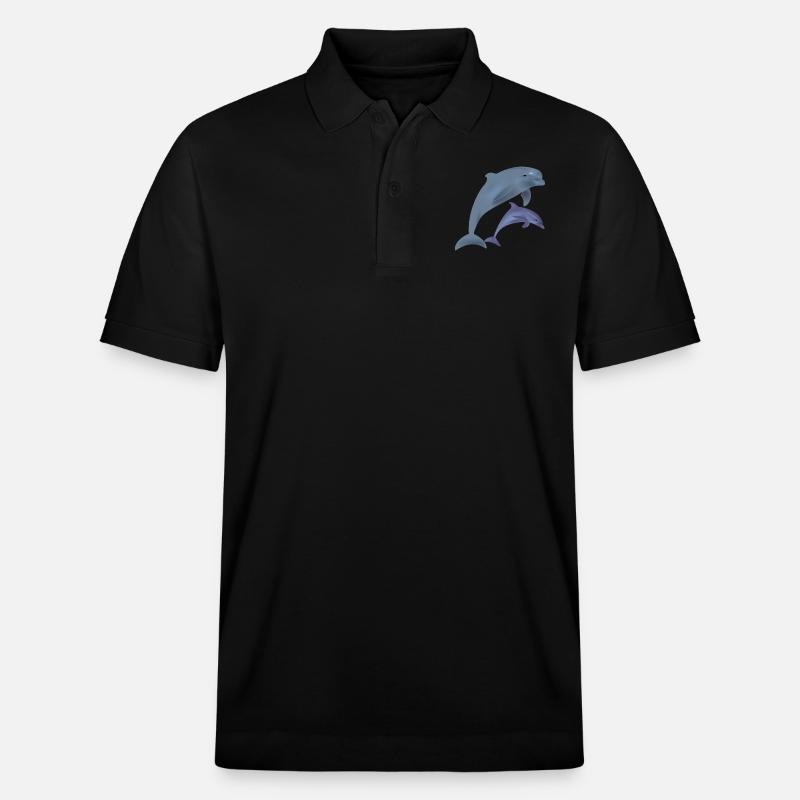 Dolphins - Stanley/Stella Unisex Bio-Poloshirt PREPSTER - Schwarz