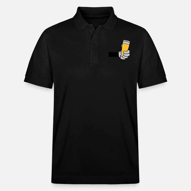 Bierglas anstoßen Comic Hand - Stanley/Stella Unisex Bio-Poloshirt PREPSTER - Schwarz