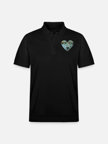 Heart Wolf Blue - Stanley/Stella Unisex Organic Polo Shirt PREPSTER - black