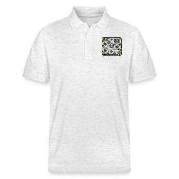 Treasure map - Stanley/Stella Unisex Organic Polo Shirt PREPSTER - heather white - Front - Roxy (174cm) & Andy (188cm)