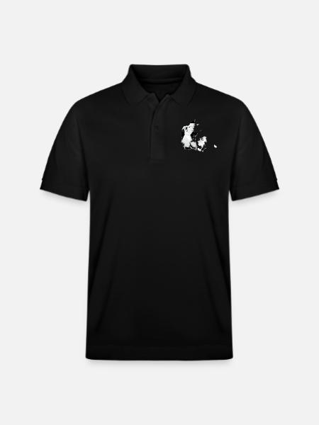 Denmark map frames real football - Stanley/Stella Unisex Organic Polo Shirt PREPSTER - black